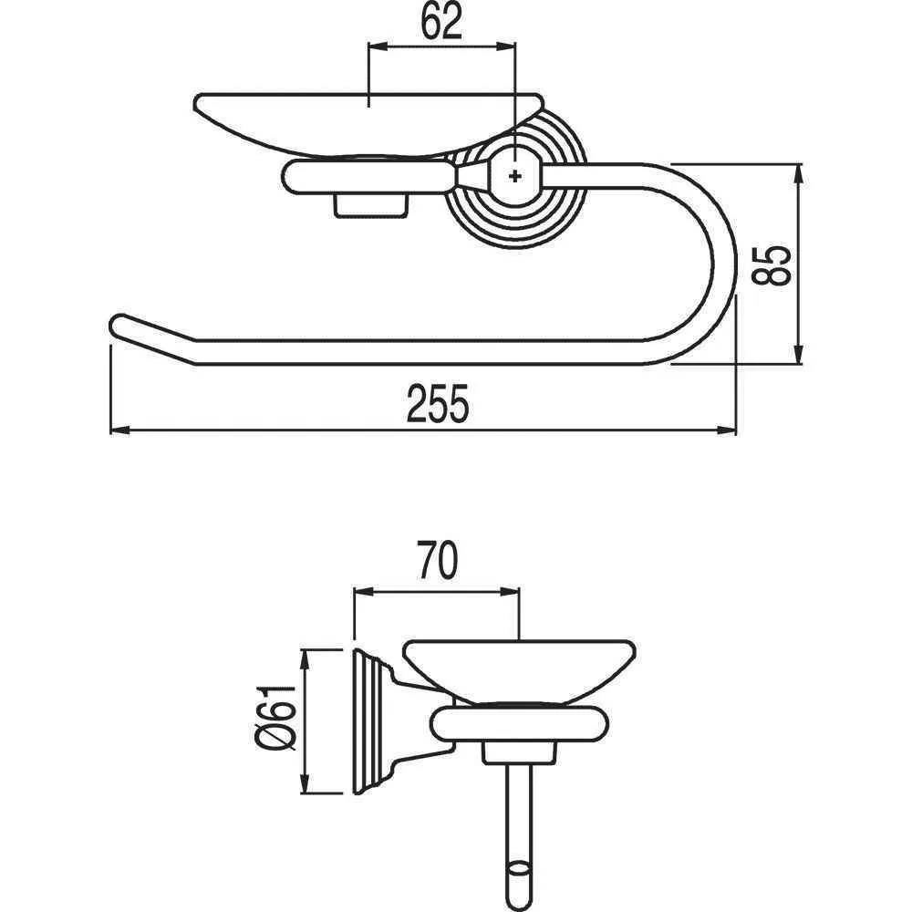 Мільніця з рушникотримачем Tres Clasic 02463611OR