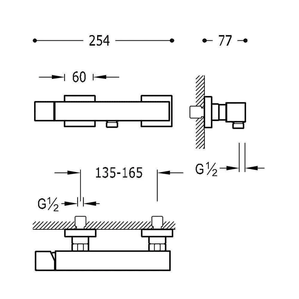 Набор: Змішувач для душа з душовим набором  Cuadro Tres 00716703OM