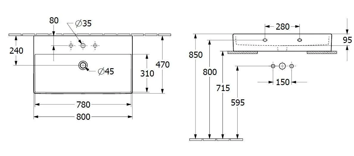 Раковина на столешницу Villeroy and Boch Memento 2.0 4A228Li4