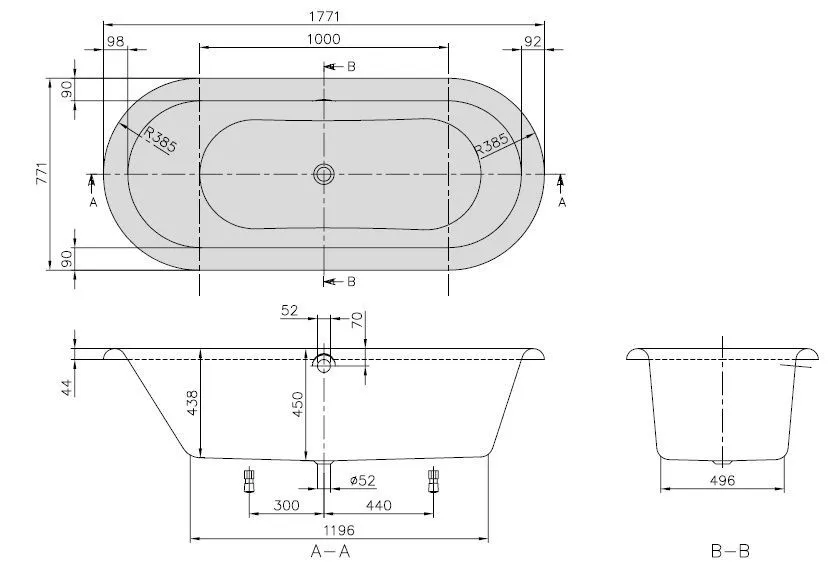 Ванна Villeroy&Boch Nexus 180 NEU 7V UBQ180NEU7V-01