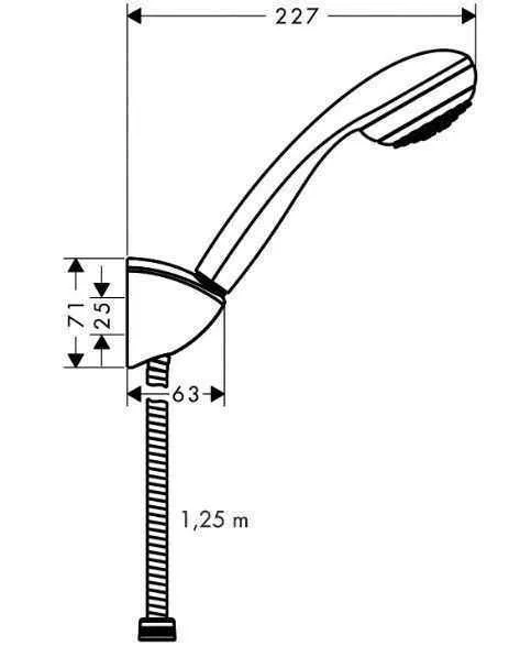 Душовий набір Hansgrohe Crometta 85 Mono (85/1250-1600) 1jet 27576000