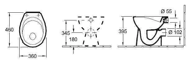 Унітаз підлоговий Villeroy and Boch O. Novo (без зливного краю) 7619R001