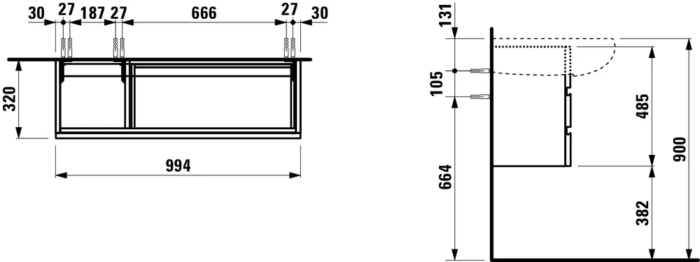 Тумба под умывальник Laufen ILBAGNOALESSI One H4245200976311