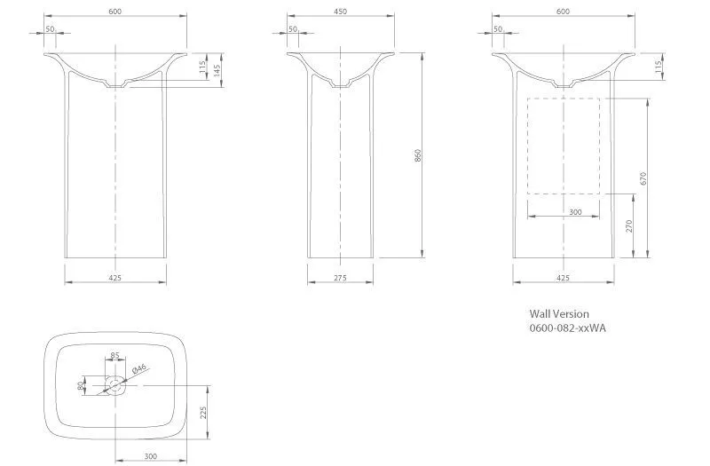 Напольный умывальник Knief Glam 0600-082-01-WA