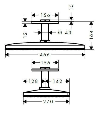 Верхний душ Hansgrohe Rainmaker Select 466 Х 270 1jet 24002600
