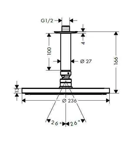 Верхній душ Hansgrohe Raindance S Ø240 1jet 27620000