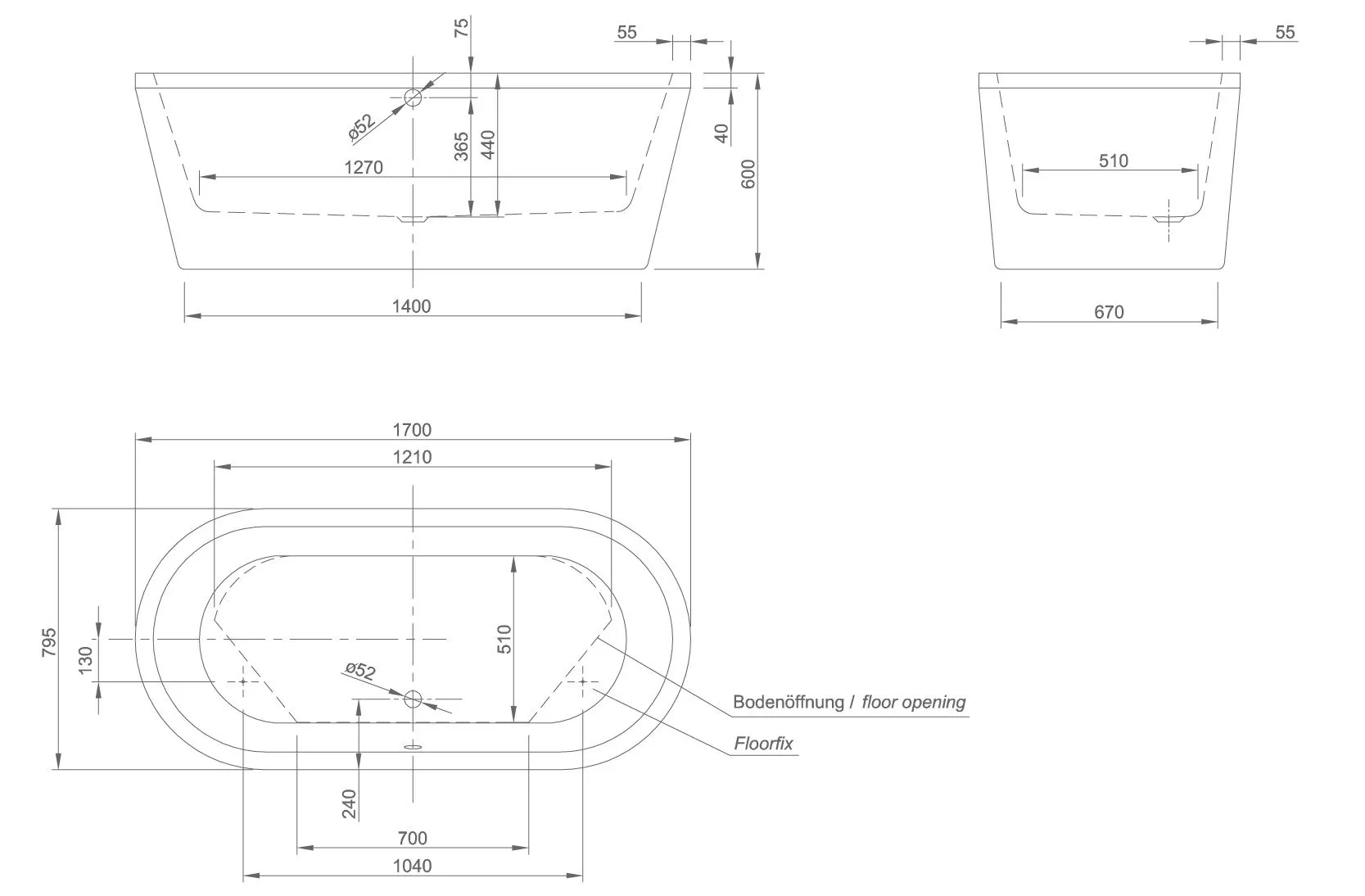 Отдельностоящая ванна Knief Neo neo 0100-276Белый глянцевый / Черный глянцевый