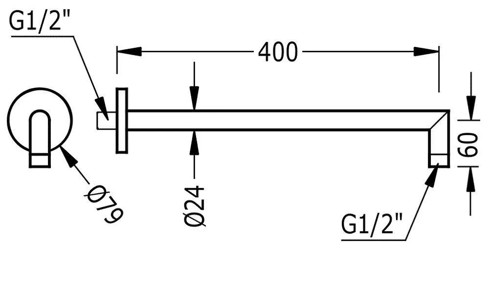 Держатель верхнего душа Tres 16118740OR