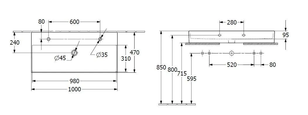Раковина на столешницу Villeroy and Boch Memento 2.0 4A221Li4