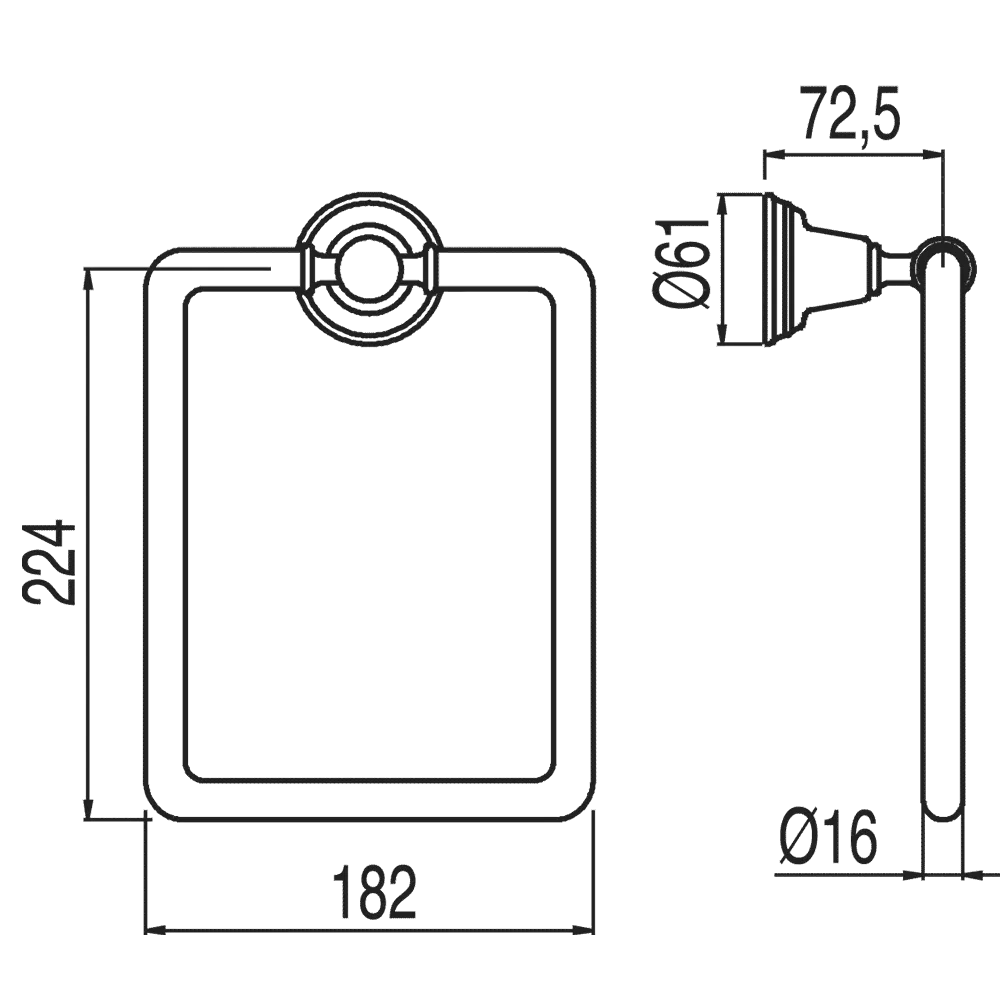 Полотенцедержатель Tres Clasic 12463609