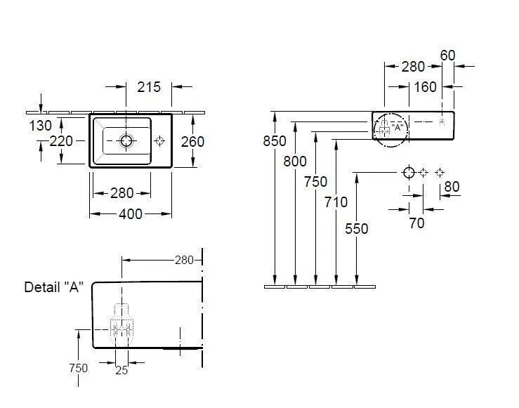 Раковина на столешницу Villeroy and Boch Memento (400 Х 260 мм) 53334G01