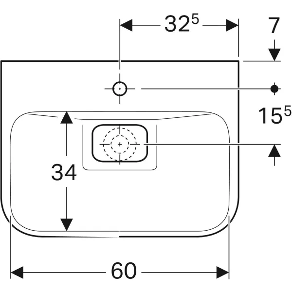 Умывальник подвесной Geberit myDay 125465600