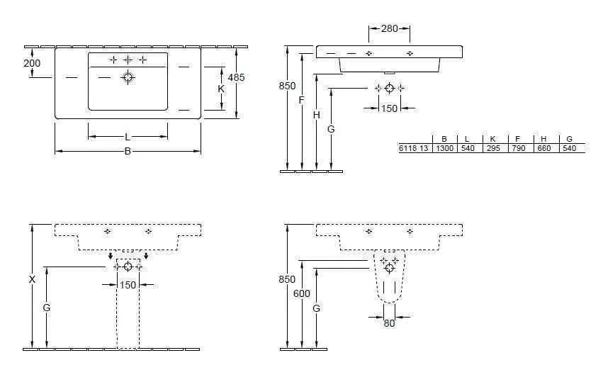 Підвісний умивальник Villeroy and Boch Architectura 611813R1