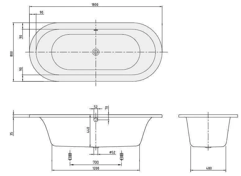 Ванна Villeroy and Boch Loop&Friends UBA180LFO7V-96