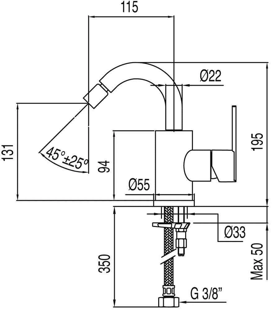 Змішувач для біде Tres Lex