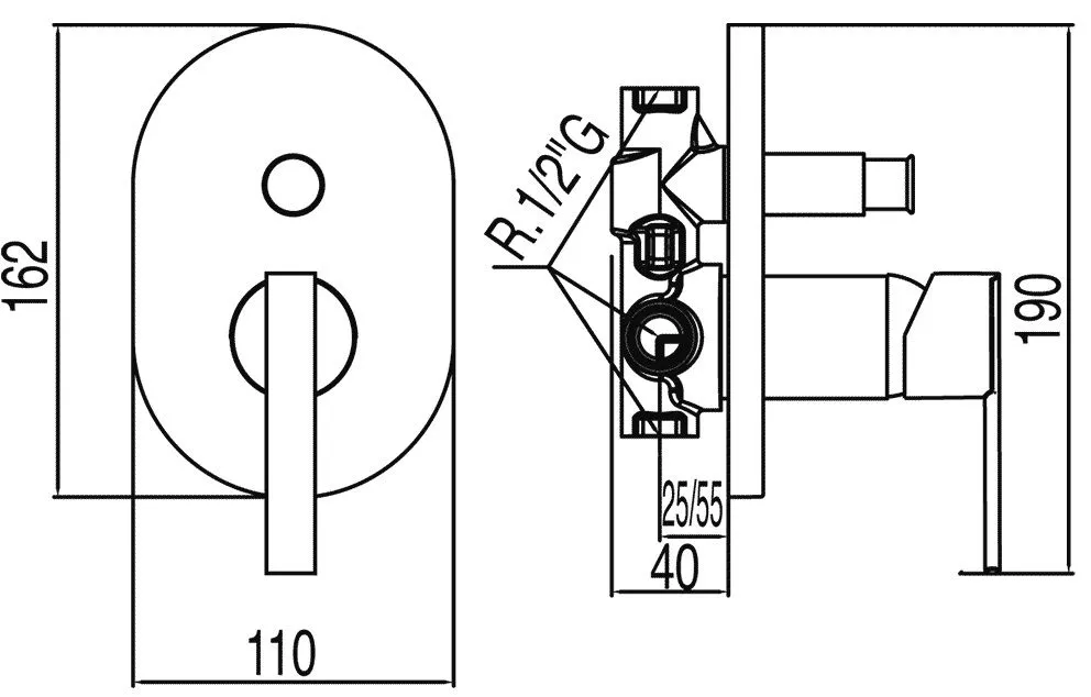 Смеситель для душа и ванны Tres Lex