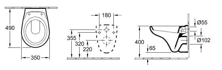Унитаз подвесной Villeroy and Boch O. Novo Compact 76671001