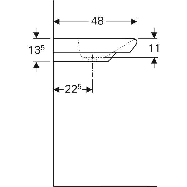Умывальник подвесной Geberit myDay 125400600
