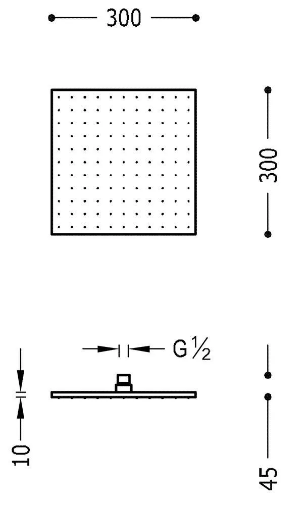Верхний душ Tres 300Х300 13413830BM