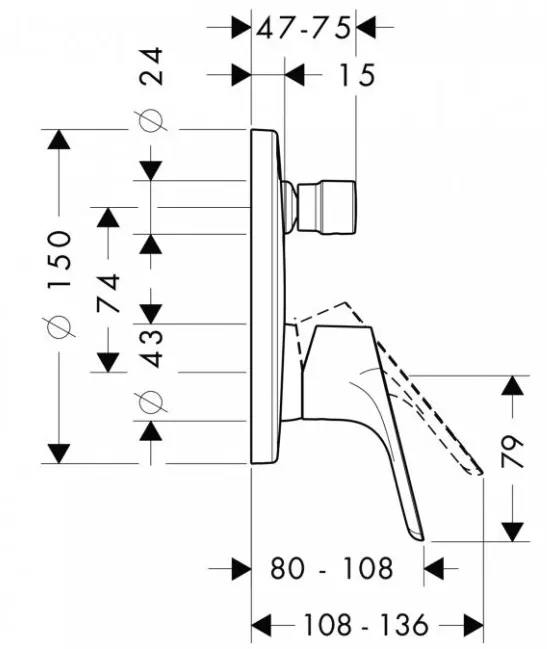 Смеситель для ванны Hansgrohe Focus