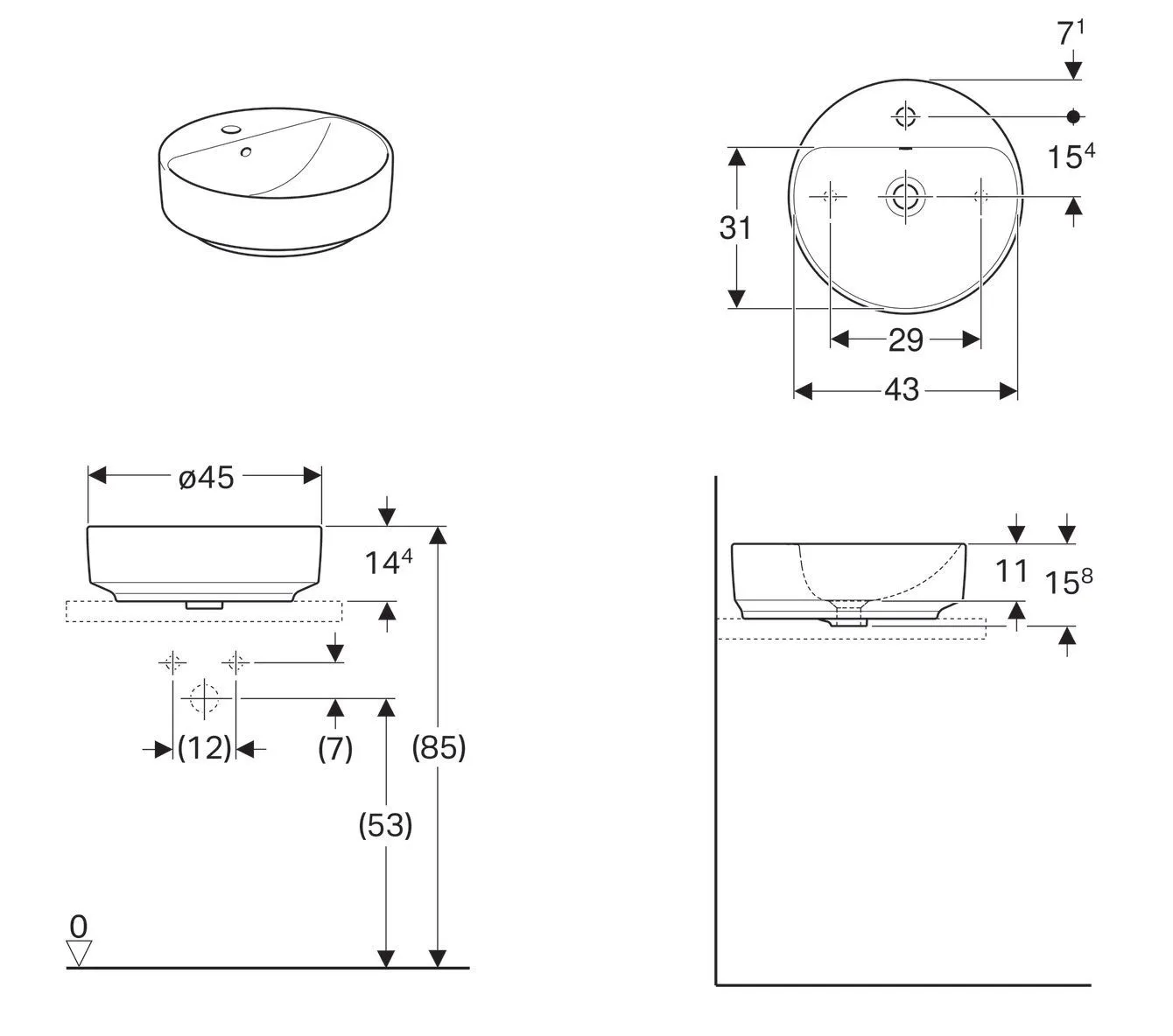 Умывальник Geberit Variform 500.769.01.2