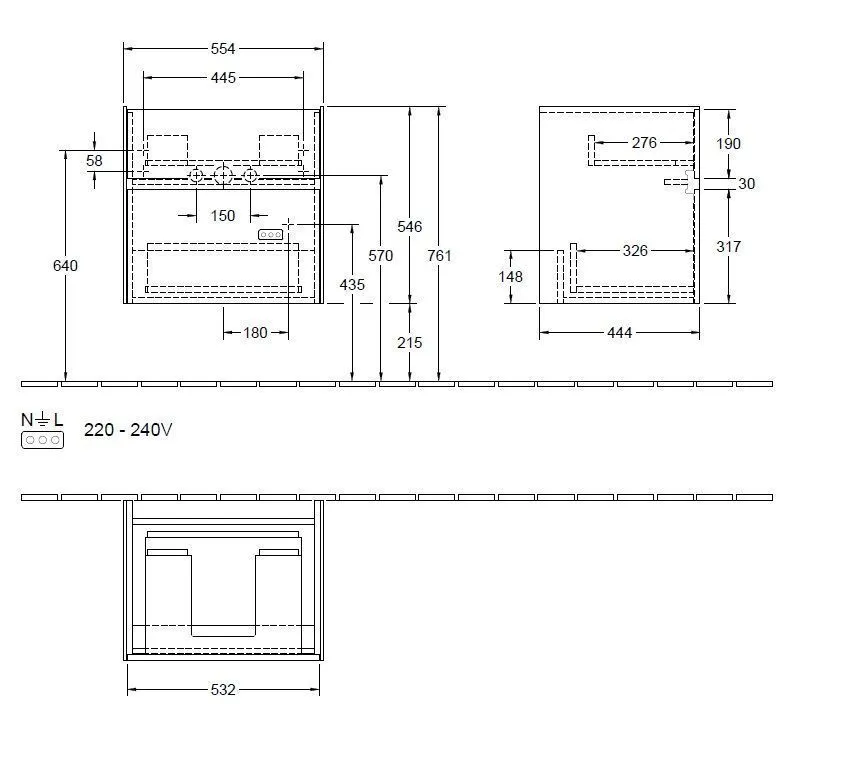 Тумба для умывальника Collaro Villeroy and Boch C008L0VG