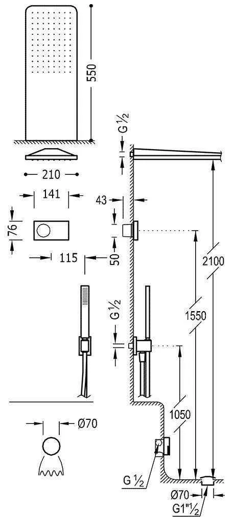 Душова система для ванної Tres Shower Technology 09288321