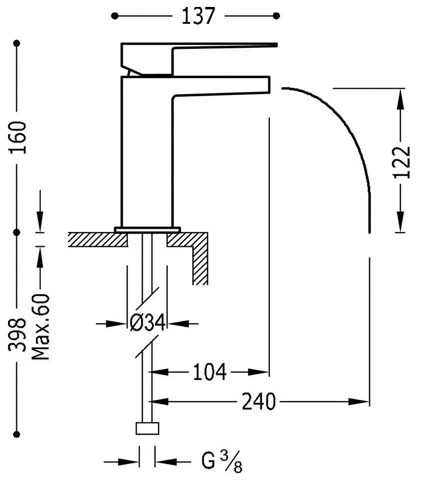 Смесители для раковины Tres Slim 20211001NE