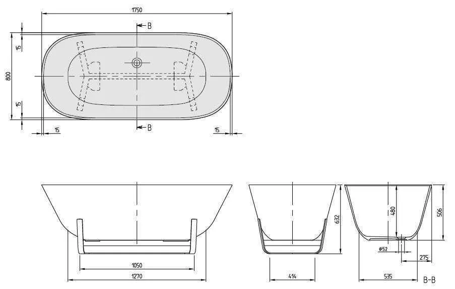 Ванна Villeroy and Boch Antheus duo UBQ175ANH7F4BCV-RW
