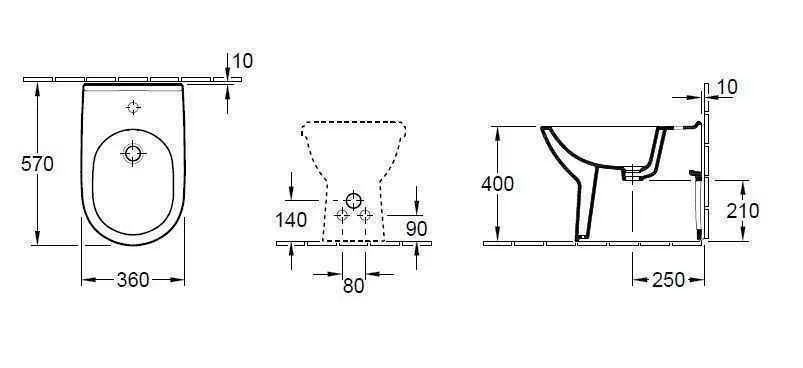Біде підлогове Villeroy and Boch O. Novo 546100T1