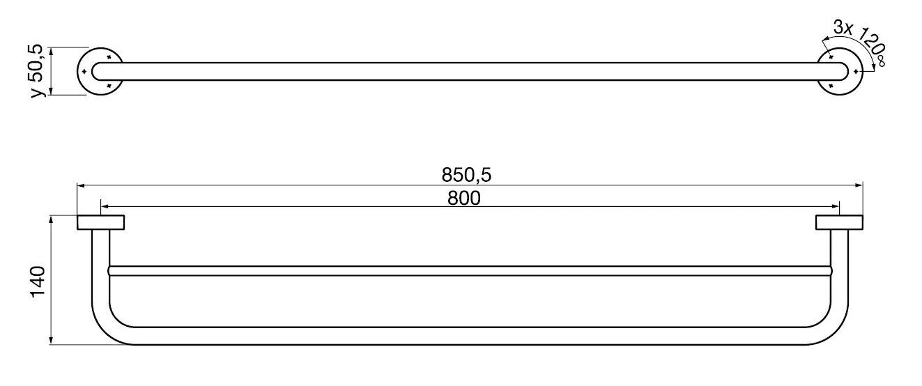 Двойная полочка для ванной комнаты Emco Rondo 2 4561 001 80