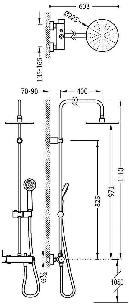 Душевая система Tres Alplus 20319101