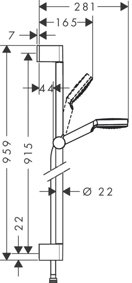 Душевой набор Hansgrohe Crometta (100/900-650) 1jet 26539400