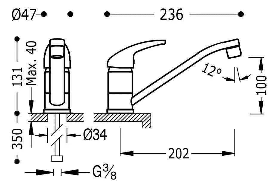 Смеситель на кухню Tres 130337