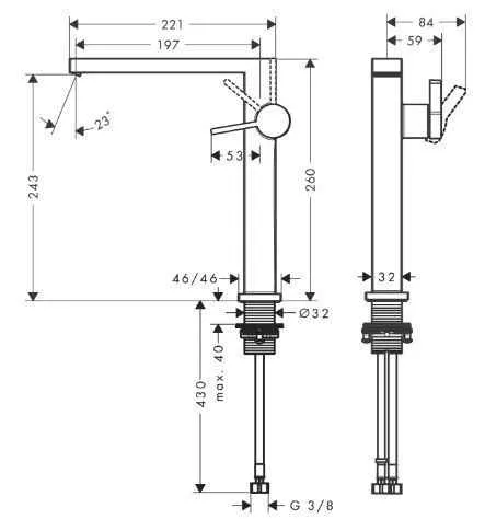 Змішувач для умивальника Hansgrohe Tecturis E 73070000