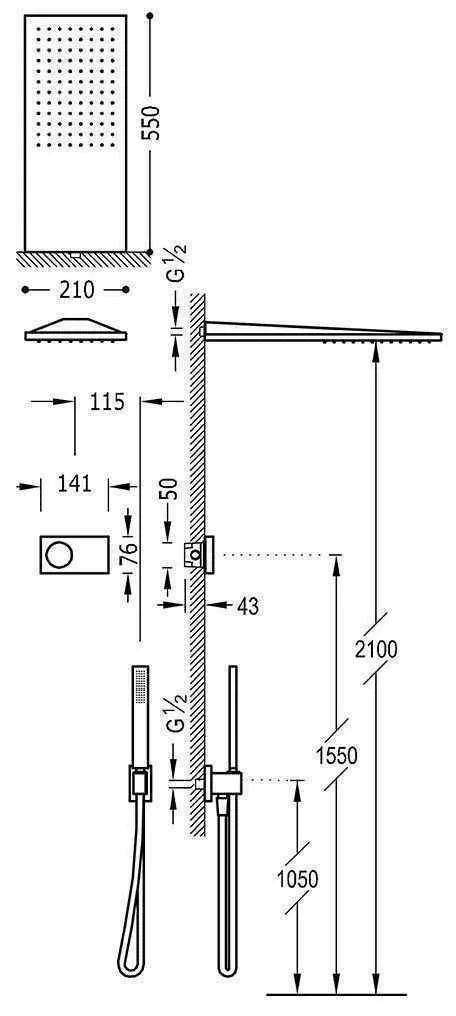 Душова система Tres Slim 09288551AC