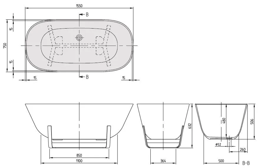 Ванна Villeroy and Boch Antheus UBQ155ANH7F400V-01