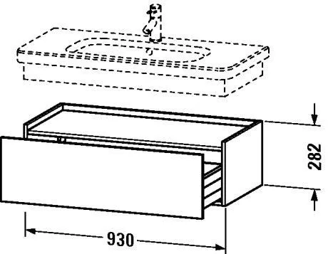 Тумба DuraStyle Duravit  930 x 448 мм (без раковины) DS628201818