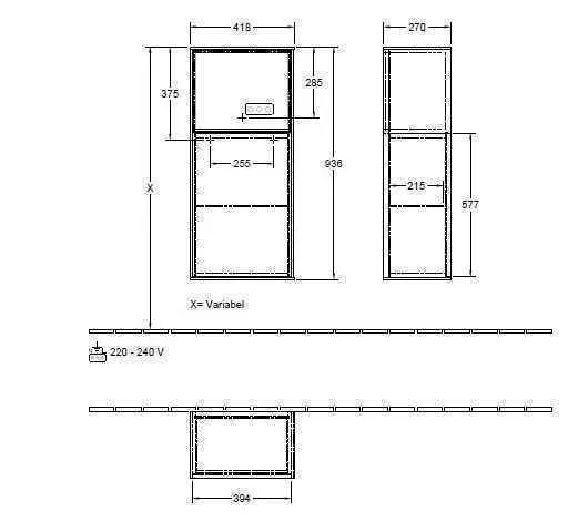 Шафа бічній для ванної кімнати Finion Villeroy and Boch (с зарядкой) G530GFPD