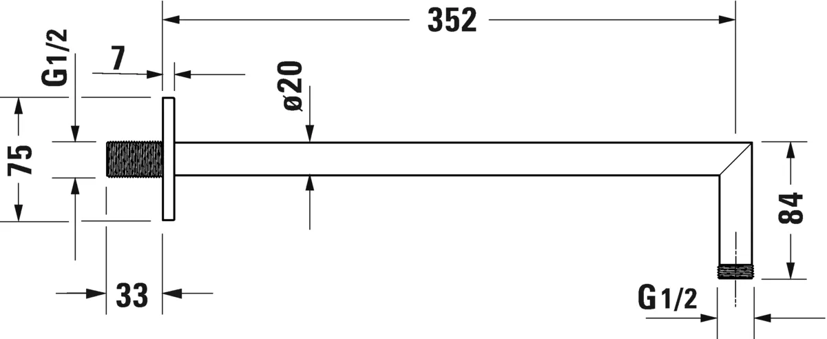 Душевой кронштейн кутовий Duravit UV0670031000