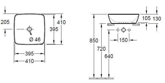 Artis Bicolour Умивальник на стільницю 410x410 колір Mint