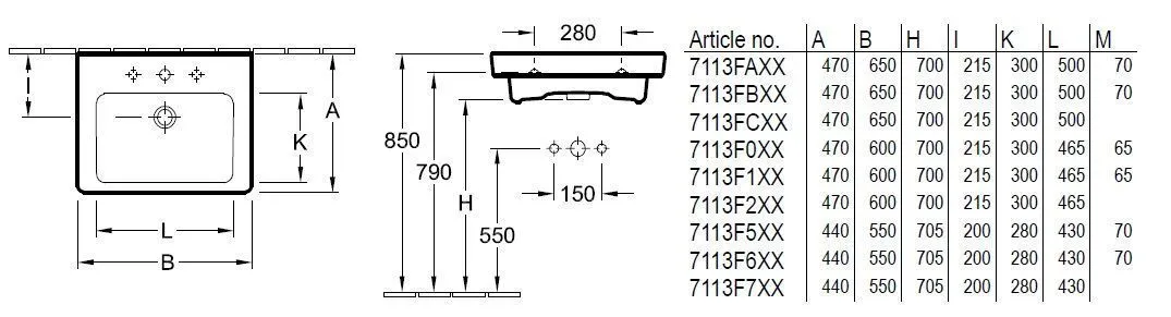 Подвесной умывальник Villeroy and Boch Subway 2.0 7113F5R2