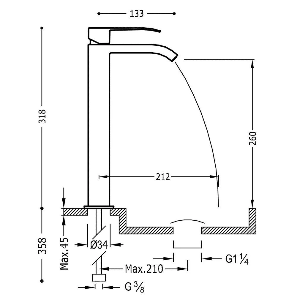 Смеситель на раковину Tres Cuadro 00681001BM