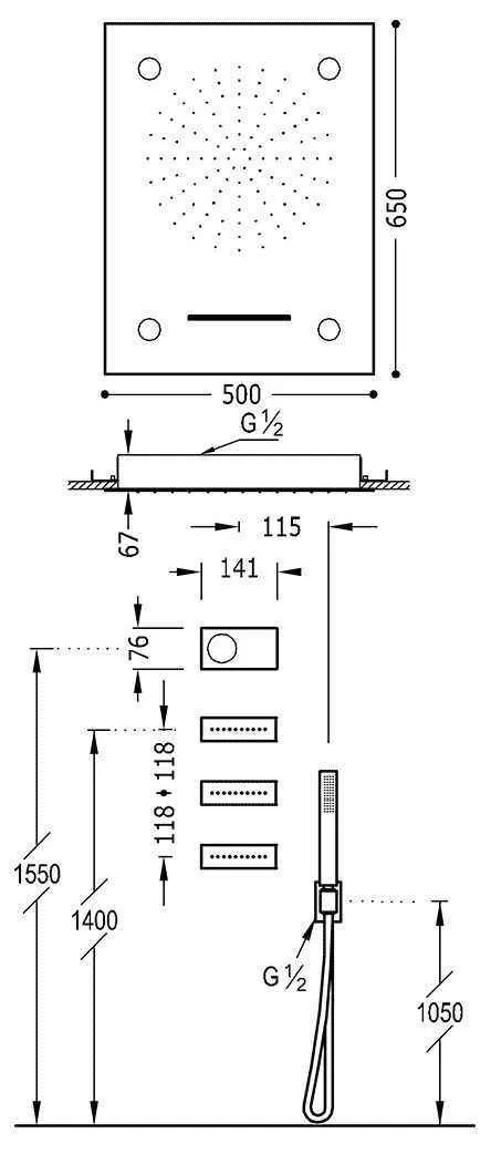 Душова система Tres Shower Technology 09286402