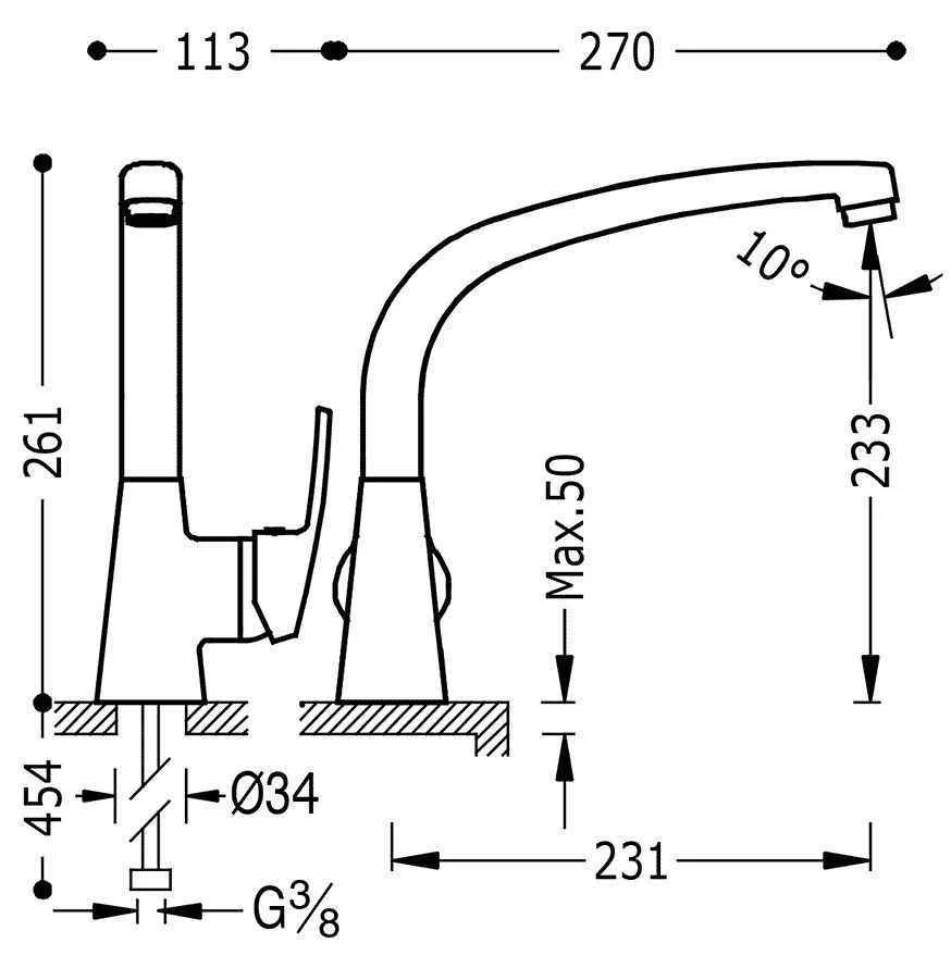 Смеситель на кухню Eco - Tres 07044802