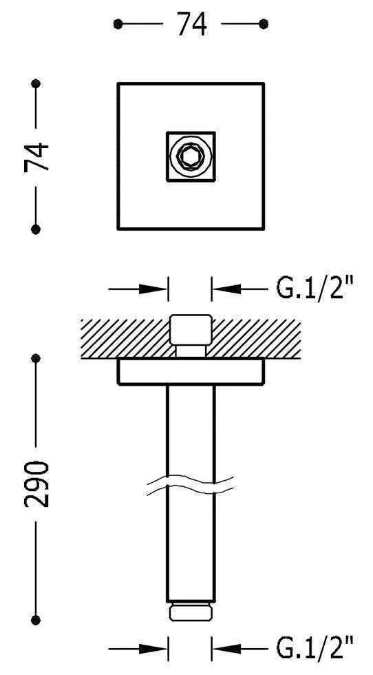 Тримач для верхнього душа Tres Cuadro 13462202