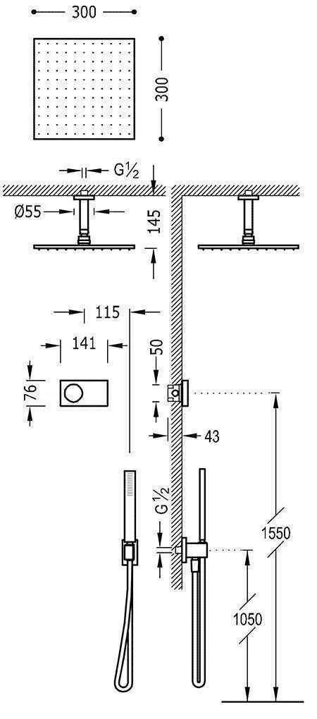 Душова система Tres Shower Technology 09286564AC