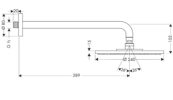 Верхний душ Hansgrohe Raindance S Ø240 1jet 27461000