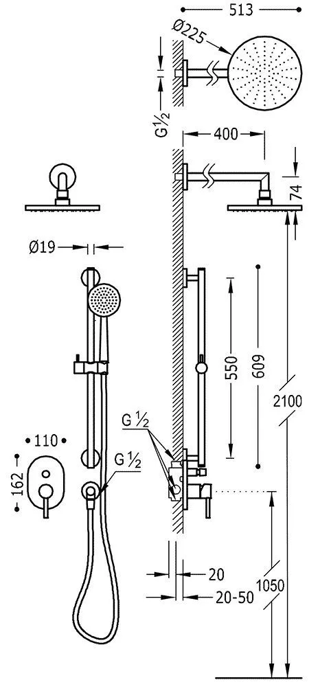 Душова система Tres Alplus