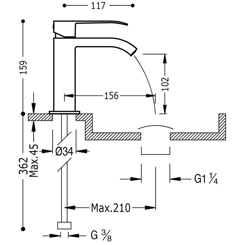 Смеситель на раковину Tres Cuadro 610101